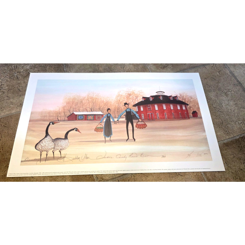 P Buckley Moss Limited Lithograph Print 2006 “Centre County Round Barn" 43/1000